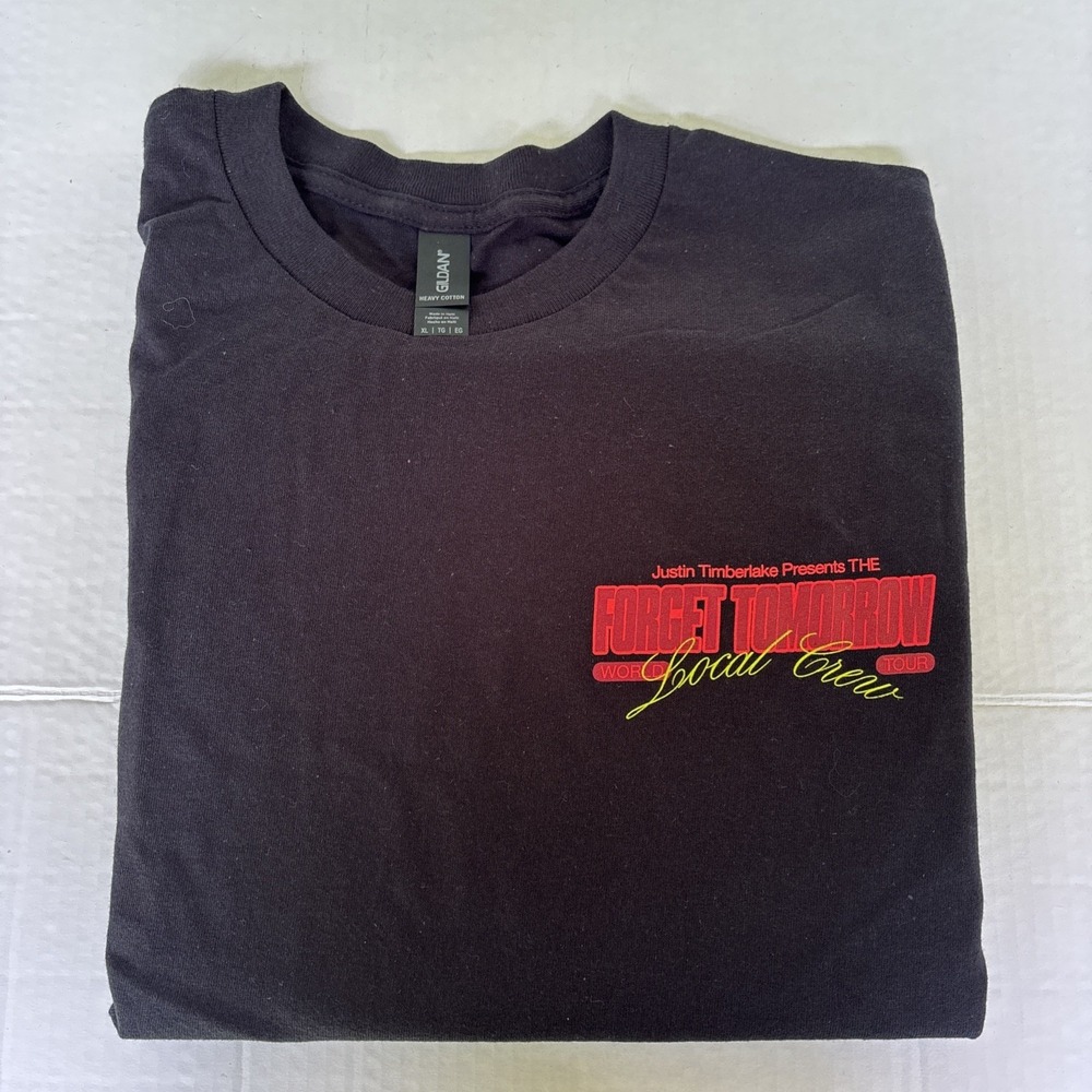 Justin Timberlake Forget Tomorrow Tour Local‎ Crew T-Shirt XL New Concert Fave